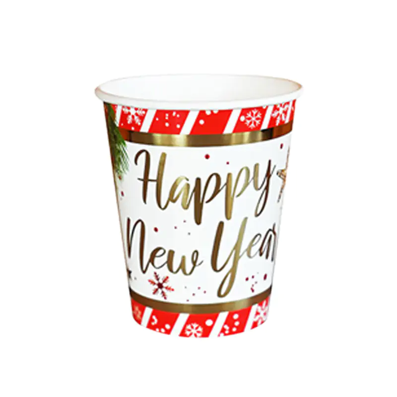 Happy New Year Varak Baskılı Premium Bardak 8'li